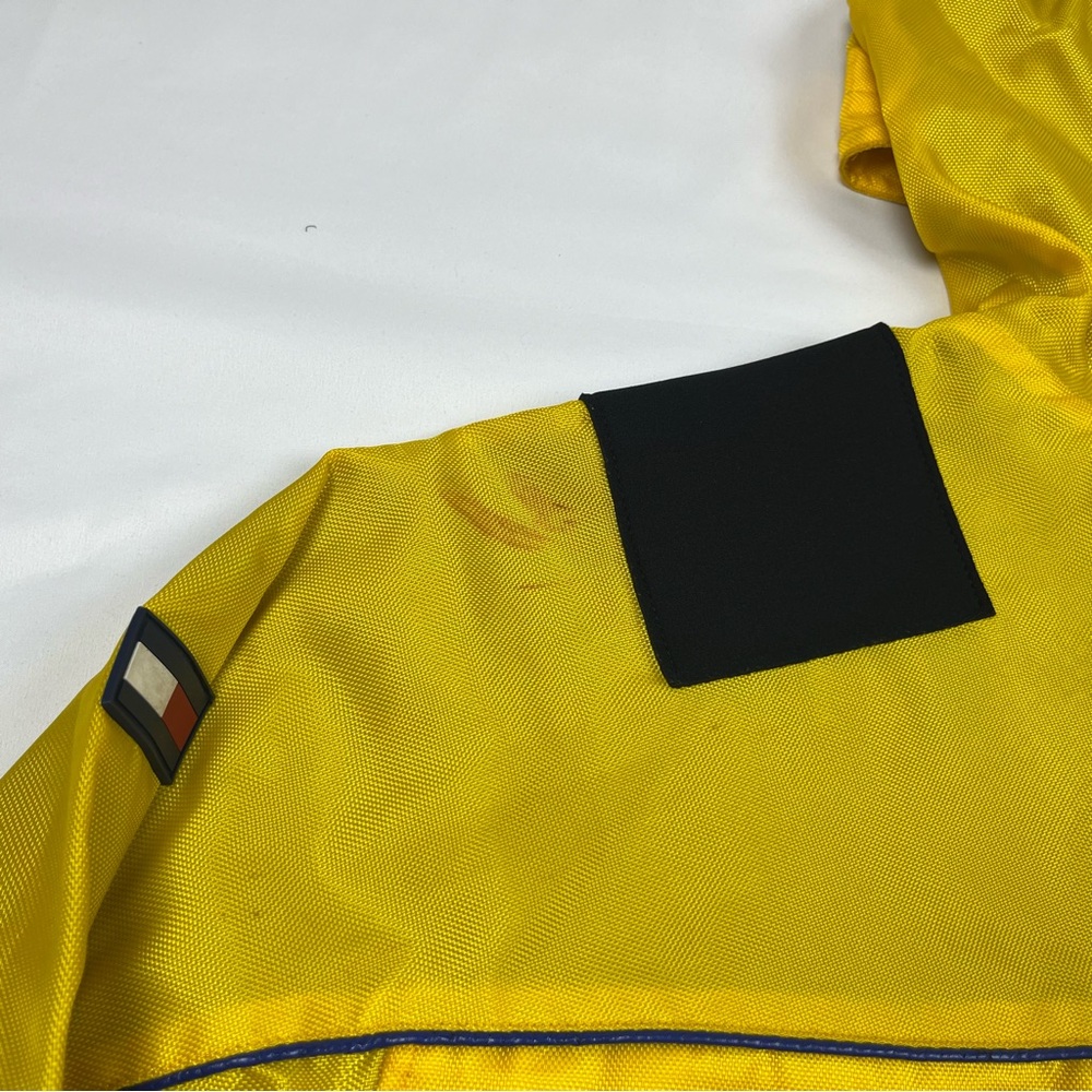 Vtg Tommy Hilfiger Mens Expedition Sailing Jacket XL 90s Hooded Yellow Tech - Picture 10 of 14